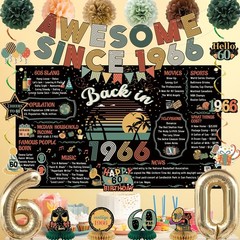 Roetyce 60Th Birthday Decorations Men Women Colorful Vintage Back In 1966