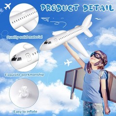 3 Pcs 40 Inch White Large Inflatable Airplane Balloon Aviation Themed Decorat…