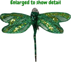 Sparkling Dragonfly Clip On Ornaments – 48pc 4″ Metallic Craft Embellishments