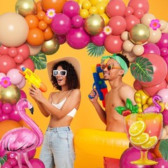 178Pcs Tropical Balloons Arch Garland Kit, Luau Tropical Party Decorations wi…