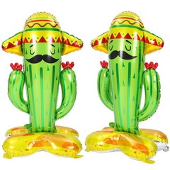 2 Pack Inflatable 50″ Cactus Toy Mexican Fiesta Themed Party Decorations, Cin…