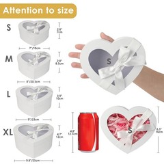 4 PCS White Heart Shaped Nesting Boxes Flower Arrangements Clear Lids Wedding