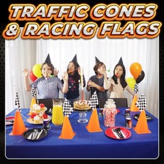 Race Car Birthday Party Decorations – (36 Pcs) 12 – 8-Inch Orange Mini Cones …