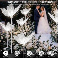 2 Pack Wedding Butterfly Floor Lamp Decorations Easy To Install for Party