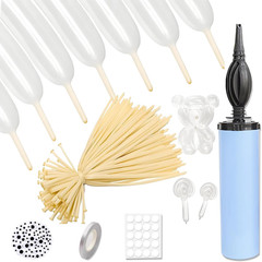 260Q Long Balloons Kit with Pump,100Pcs Long Skinny Twisting Balloons Rainbow Co