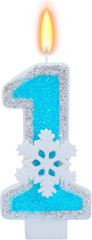 Blue Frozen Birthday Party Decorations, White Snowflake Number Candles 0-9, Kids