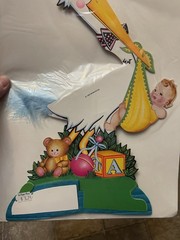 Stork Baby Shower Blue Centerpiece Decoration 1989 Beistle 14″ Honeycomb NOS