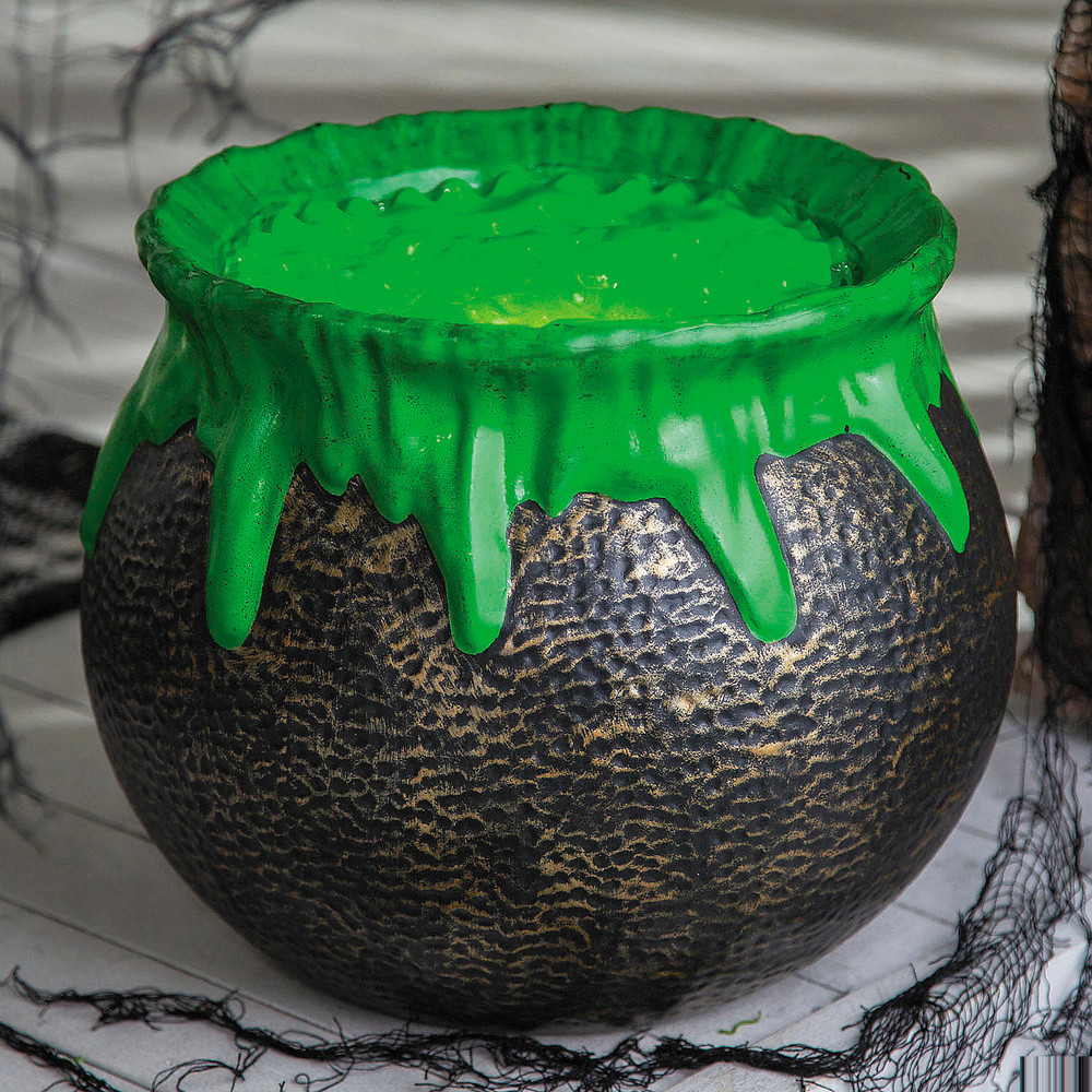 11 1/2″ Light-Up & Sound Bubbling Over Cauldron Halloween Decoration