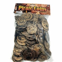 144 PLASTIC RUSTIC VINTAGE BRASS GOLD COINS PIRATE TREASURE CHEST MONEY FAVORS