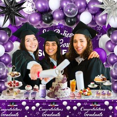Purple Black 2026 Graduation Decorations for Women Girls – She Believed She Coul