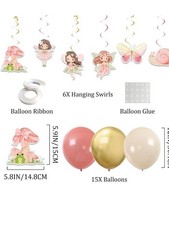 Fairy Birthday Party Decorations for Girls Gold Happy BirthdayBanner withGarland