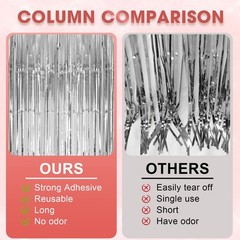 4 Pack Silver Foil Fringe Backdrop Curtains, Tinsel Streamers Birthday Party …