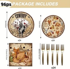 Cowboy Birthday Disposable Tableware (Plates, Napkins, Forks)