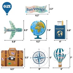 52pcs Travel Party Decorations – Adventure Begins Banner, Hanging Swirls, Table