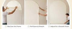 Ivory Arch Backdrop Cover Set of 2, 7.2FT and 6FT Stretchy Spandex Ivory Arch