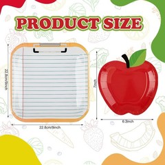 Back To School Apple Lined Paper Shaped Disposable Tableware Paper Plates