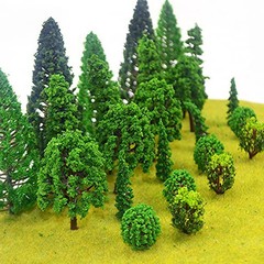 25pcs Mixed Miniature Model Trees for Train Layouts Diorama Decoration