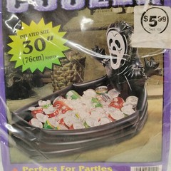 Vintage Black Coffin Cooler Halloween Inflatable Ghost 30″ / 2.5 Feet – New!