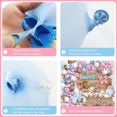 Gender Reveal Decorations Kit – 116Pcs Balloon Arch with Rustic Backdrop