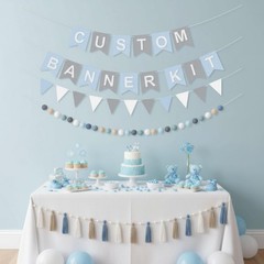 139 Pcs Felt DIY Custom Banner Kit Include 104 Letters 18 Swallowtail Flags 1…