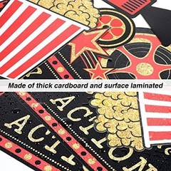 Movie Party Decorations Red Carpet Cutouts Cards Table Toppers 32pcs