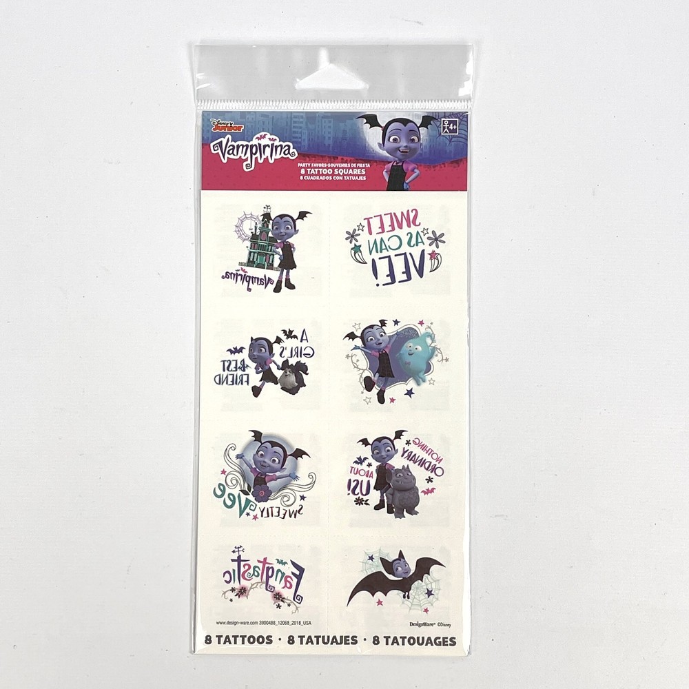 NEW Disney Vampirina 8-Count Tattoo Sheet Child’s Birthday Party Favor Prize