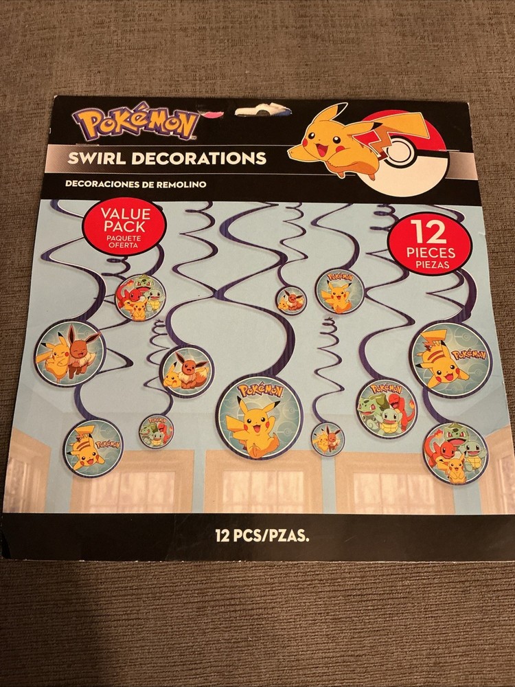 New Pokemon Swirl Decorations Birthday Party Pikachu Charizard Meowth