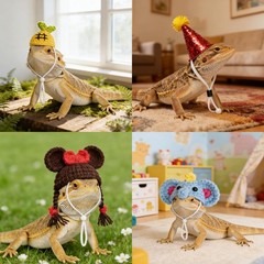 16 Pcs Adjustable Mini Hats for Hamsters, Lizards, Birds & Small Pets – Party Co