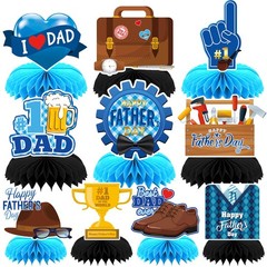 DTOFOOT 10 Pcs Father’s Day Decorations, Blue Double Sided Fathers Day Table …