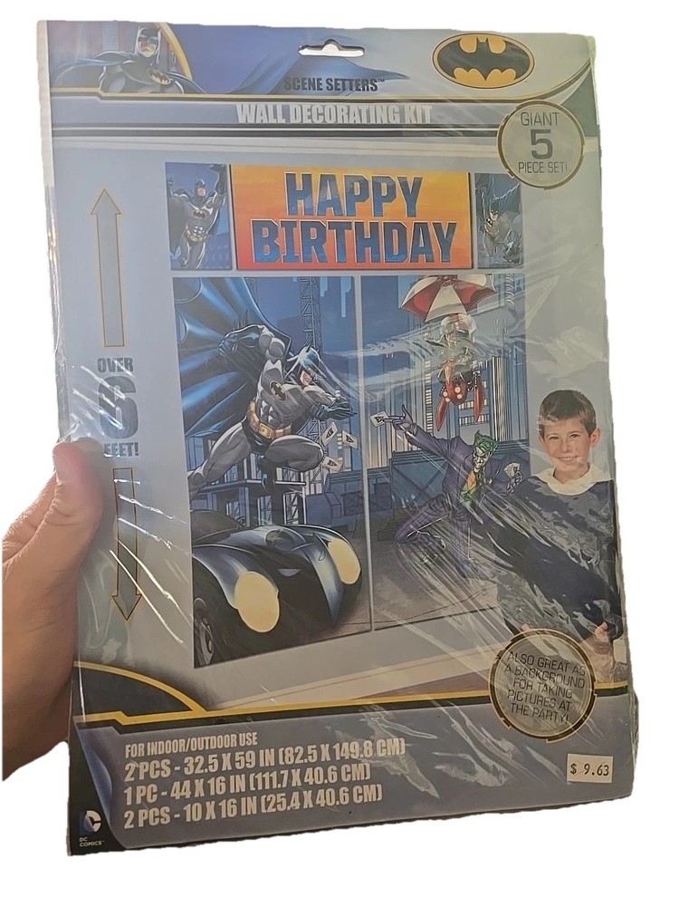 DC Batman Birthday Party Scene Setters Wall Decorating Kit Giant 5 Pc Set Joker