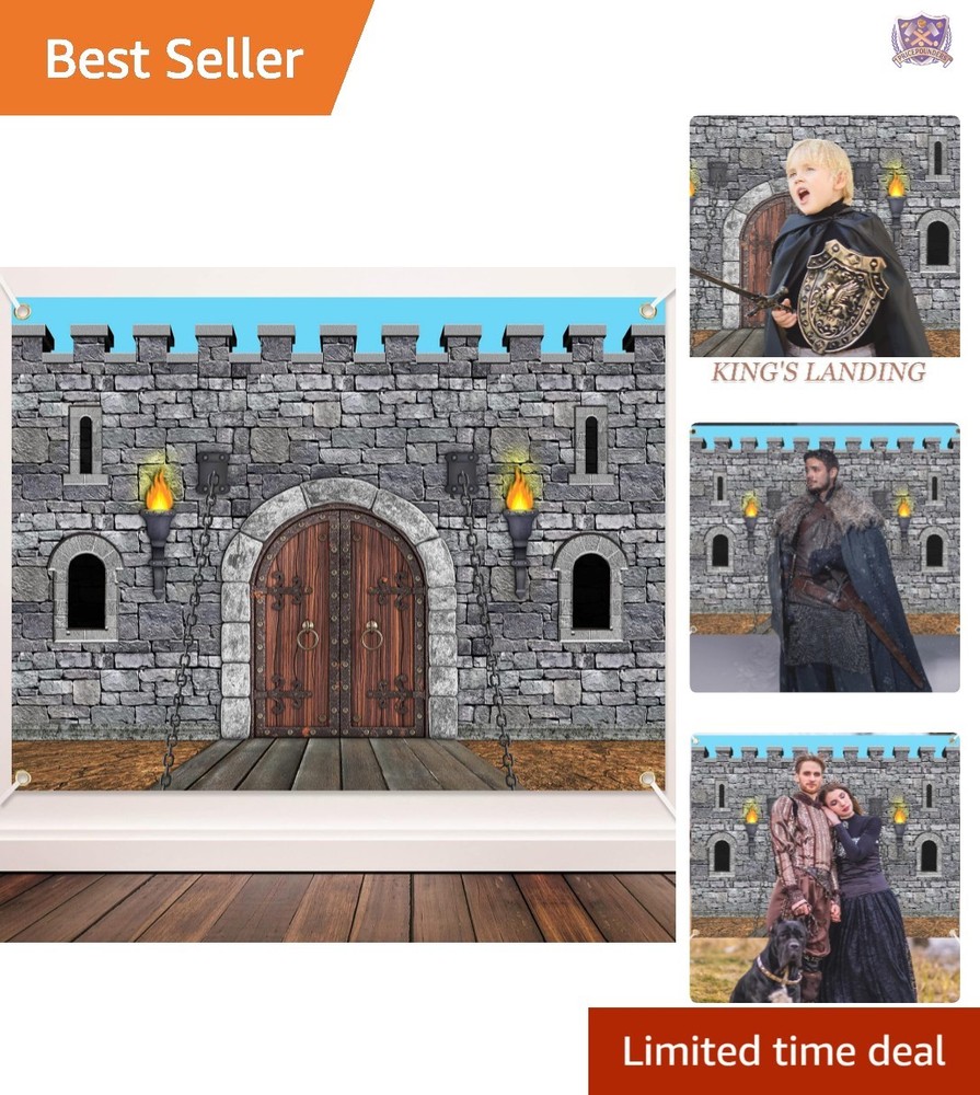 Medieval Castle Backdrop 7×5 ft Wall Decorations for Knight Theme Party