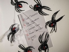 Magnetic Black Widow Spiders 12 Pc – 3 1/2 In Halloween Decor Prop Haunted House
