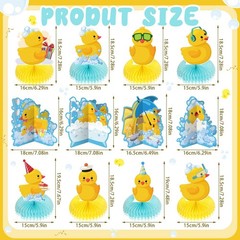 12 Pcs Rubber Duck Birthday Party Decorations Rubber Duck Themed Honeycomb Cente