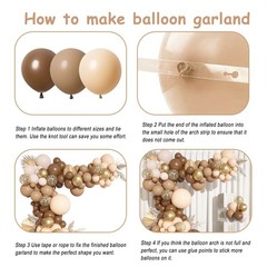 150PCS Brown Balloons Garland Arch Kit, Different Size Brown Nude Boho Blush …