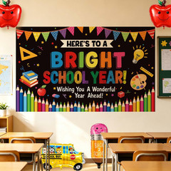 Back to School Decorations, First Day of School Decorations Supplies with Banner