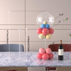 6 Pack Clear Acrylic Balloon Centerpieces for Tables – 15.75‑inch Balloon Sta…