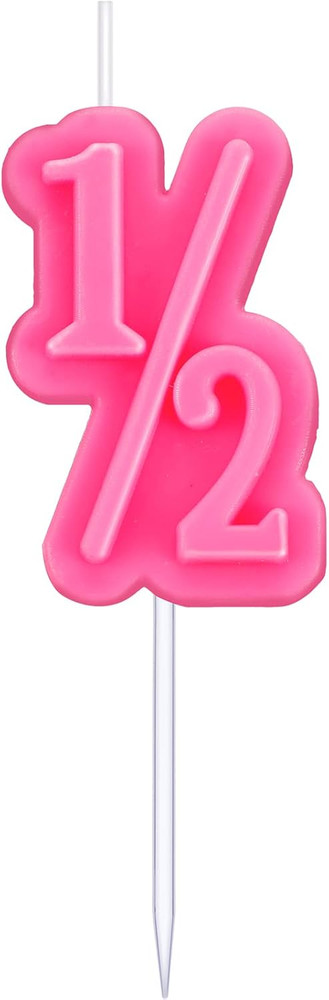Half Birthday Candle 1/2 Year Old Cake Topper for Baby’S Half Year Old Birthday