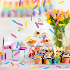 350 Pcs Baby Shower Confetti Decorations Sprinkle Confetti for Table Include 300