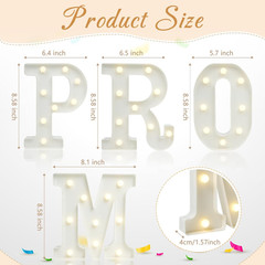 4-Piece Illuminated PROM Letters Kit for Graduation Decorations, Class of 2026