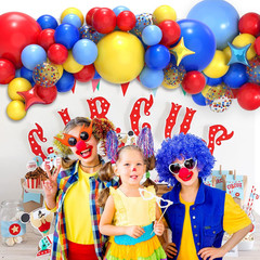123Pcs JOYYPOP Carnival Balloon Arch Kit with Rainbow Latex Confetti Balloons