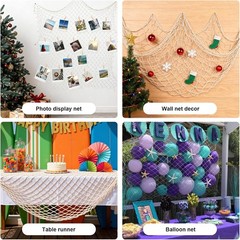 2 Pack Fish Net Decorations – 80×40 Inch Beige Fishing Net Decor for Under The