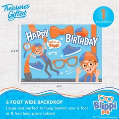 Treasures Gifted Princess Blippi Birthday Party Backdrop, 6ft x4.2ft