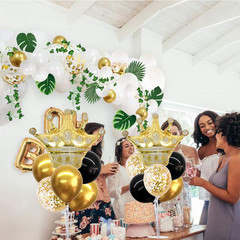 Table Centerpiece Balloons Stand Kit Include Black Gold Latex Confetti Balloons