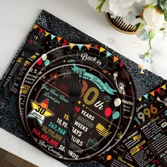 30th Birthday Plates and Napkins, 96PCS Vintage 30th Birthday Party Decoratio…