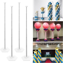 Balloon Column Stand Kit Set of 4, 7 Feet Height Adjustable Balloon Tower Pil…