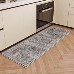 Runner Rug Hallway Washable Kitchen 2’7″ x 8′ (Rectangular), Grey