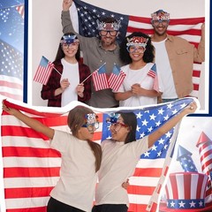 36 Pcs 250th Anniversary Eyeglasses Decorations, Patriotic 4th of July Party…