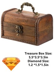 Diving Gem Pool Toy Set 15 Colorful Diamonds with Pirate Treasure Chest Box