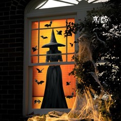 Halloween Decorations Window Clings Decor: 3pcs Large Realist Dark Black