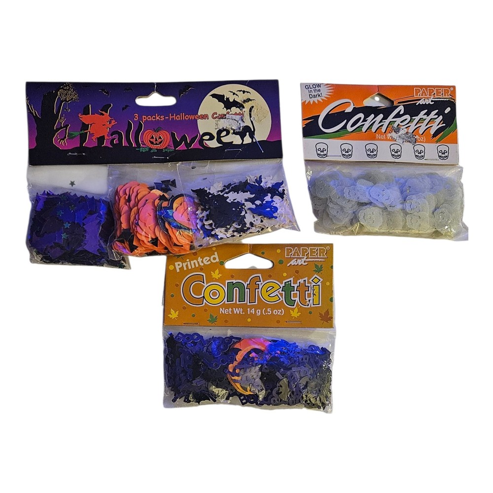 5 Packs Halloween Confetti Skulls Bats Boo Ghosts Jack O Lantern Pumpkins